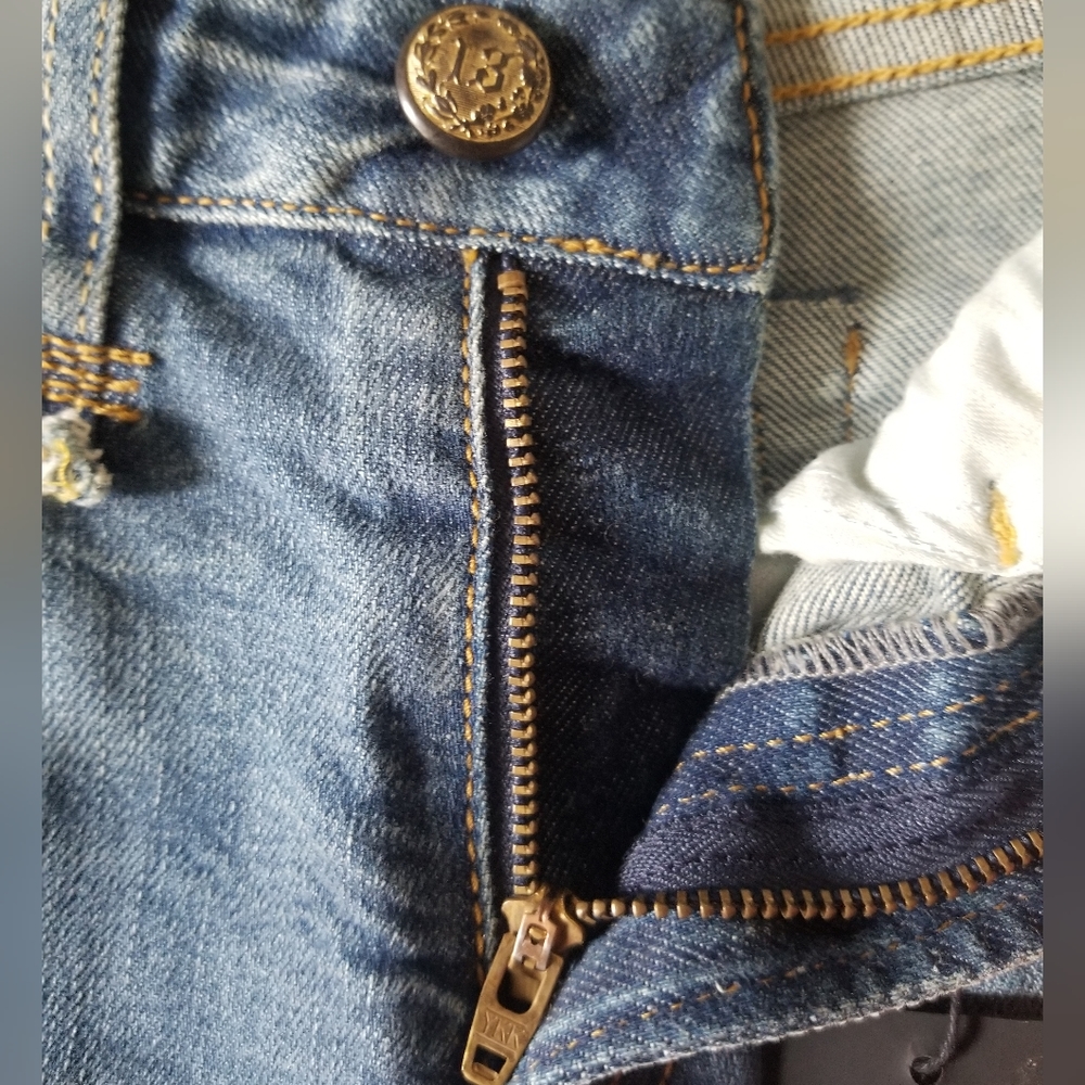 R13 Kate Skinny Distressed Stretchy Jeans Size 27 Mid Wash Blue - Picture 6 of 13